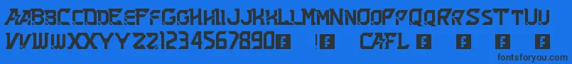 AllAmerican Font – Black Fonts on Blue Background