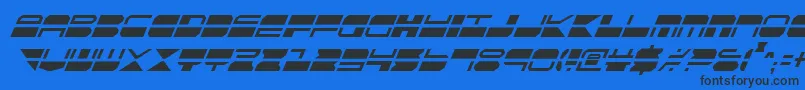 QuickmarkCondensedItalic Font – Black Fonts on Blue Background