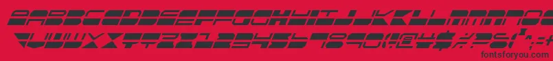 フォントQuickmarkCondensedItalic – 赤い背景に黒い文字