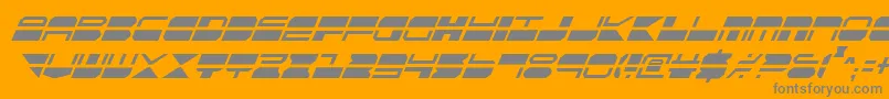 QuickmarkCondensedItalic-Schriftart – Graue Schriften auf orangefarbenem Hintergrund