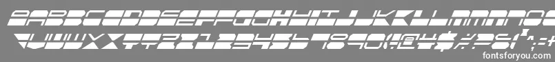 QuickmarkCondensedItalic-Schriftart – Weiße Schriften auf grauem Hintergrund