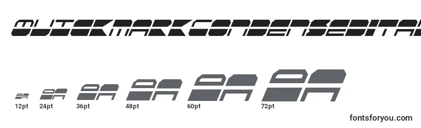 QuickmarkCondensedItalic Font Sizes