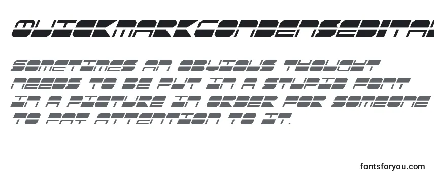 Обзор шрифта QuickmarkCondensedItalic