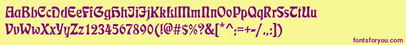 EtienneRegular Font – Purple Fonts on Yellow Background