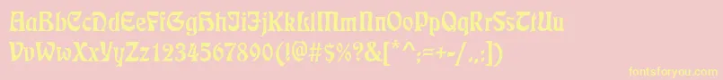 EtienneRegular-Schriftart – Gelbe Schriften auf rosa Hintergrund