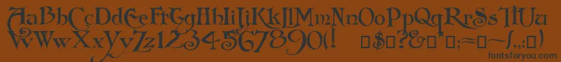 Шрифт Arlekino – чёрные шрифты на коричневом фоне