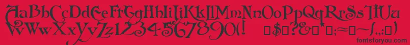 フォントArlekino – 赤い背景に黒い文字