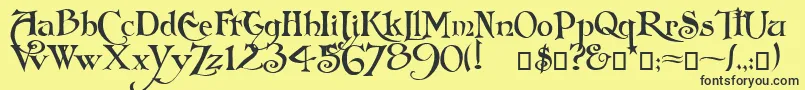 Arlekino Font – Black Fonts on Yellow Background