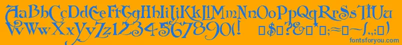Arlekino Font – Blue Fonts on Orange Background