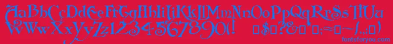 Arlekino Font – Blue Fonts on Red Background