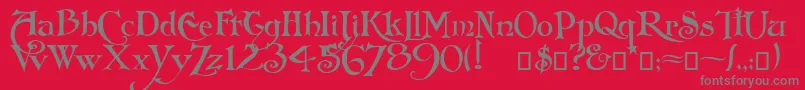 Arlekino-Schriftart – Graue Schriften auf rotem Hintergrund