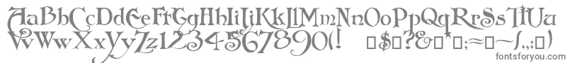 Arlekino-fontti – harmaat kirjasimet valkoisella taustalla