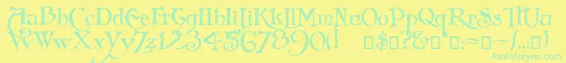 Arlekino Font – Green Fonts on Yellow Background