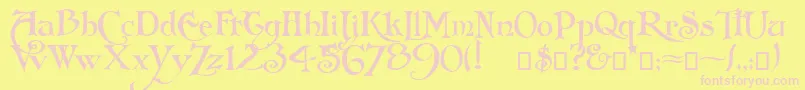 Arlekino Font – Pink Fonts on Yellow Background