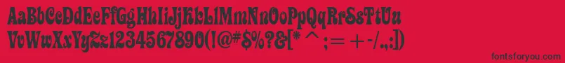 ZiggyitcTt-Schriftart – Schwarze Schriften auf rotem Hintergrund
