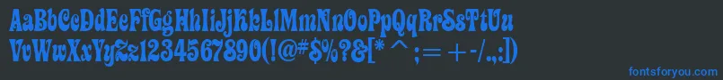 ZiggyitcTt Font – Blue Fonts on Black Background