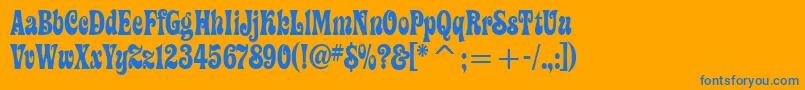 ZiggyitcTt Font – Blue Fonts on Orange Background