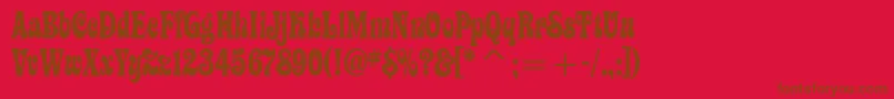 ZiggyitcTt Font – Brown Fonts on Red Background