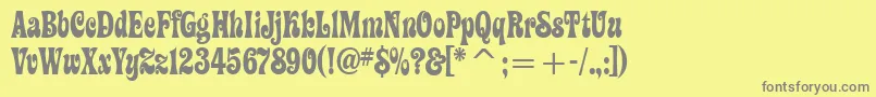 ZiggyitcTt Font – Gray Fonts on Yellow Background