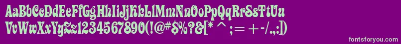 ZiggyitcTt Font – Green Fonts on Purple Background