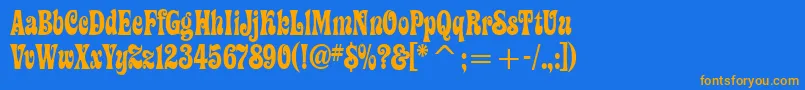 ZiggyitcTt Font – Orange Fonts on Blue Background