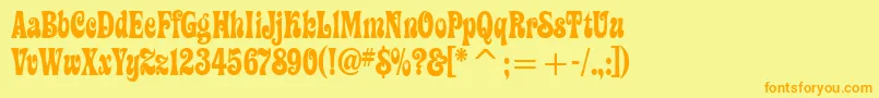 ZiggyitcTt Font – Orange Fonts on Yellow Background
