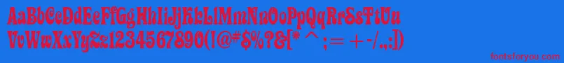 ZiggyitcTt Font – Red Fonts on Blue Background