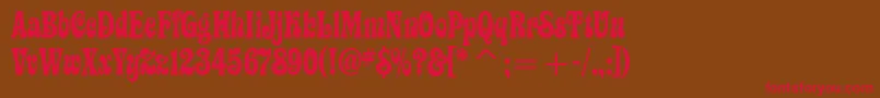 ZiggyitcTt Font – Red Fonts on Brown Background