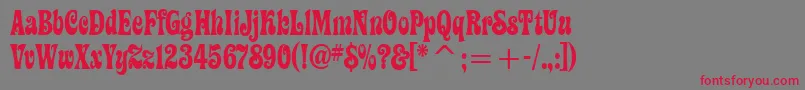 ZiggyitcTt-Schriftart – Rote Schriften auf grauem Hintergrund