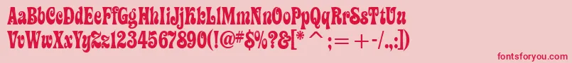 ZiggyitcTt Font – Red Fonts on Pink Background