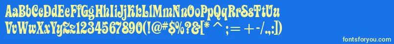 ZiggyitcTt Font – Yellow Fonts on Blue Background