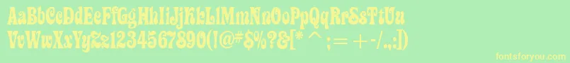 ZiggyitcTt Font – Yellow Fonts on Green Background