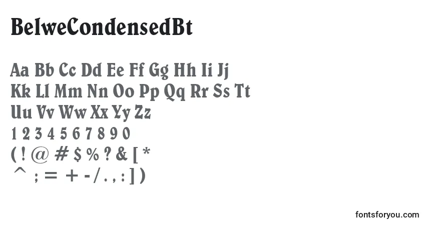 A fonte BelweCondensedBt – alfabeto, números, caracteres especiais