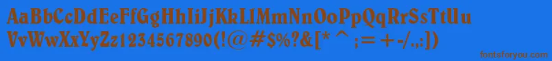 BelweCondensedBt Font – Brown Fonts on Blue Background