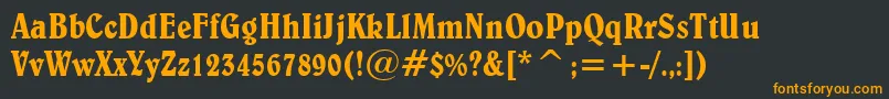 BelweCondensedBt Font – Orange Fonts on Black Background