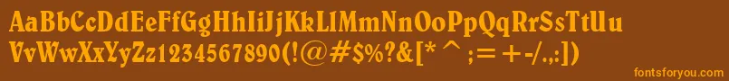 BelweCondensedBt Font – Orange Fonts on Brown Background