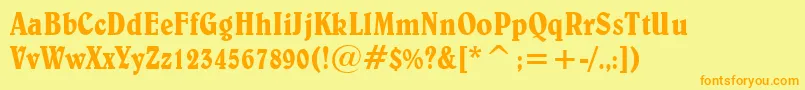 BelweCondensedBt Font – Orange Fonts on Yellow Background