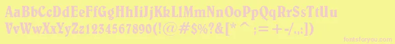 BelweCondensedBt Font – Pink Fonts on Yellow Background