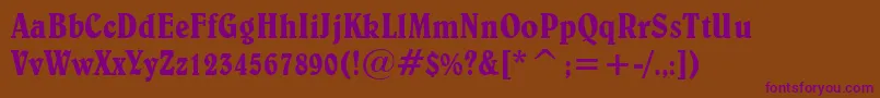 BelweCondensedBt-Schriftart – Violette Schriften auf braunem Hintergrund