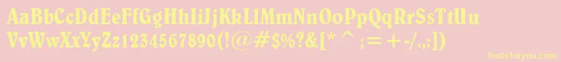 BelweCondensedBt Font – Yellow Fonts on Pink Background