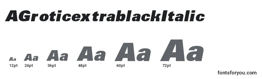 Размеры шрифта AGroticextrablackItalic