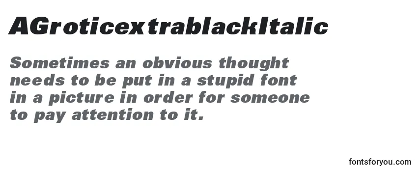 AGroticextrablackItalic Font