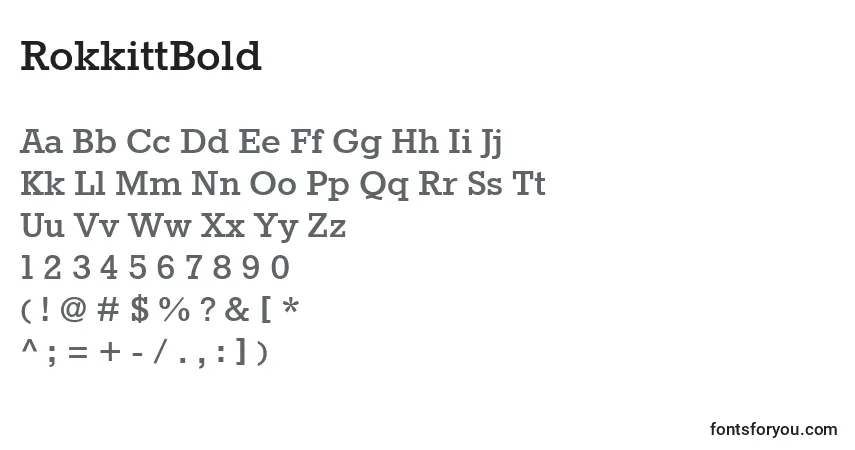 A fonte RokkittBold – alfabeto, números, caracteres especiais