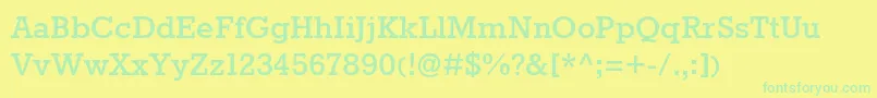 RokkittBold Font – Green Fonts on Yellow Background