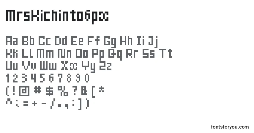 Czcionka MrsKichinto6px – alfabet, cyfry, specjalne znaki