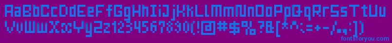 Шрифт MrsKichinto6px – синие шрифты на фиолетовом фоне