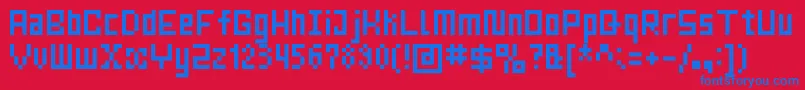 MrsKichinto6px Font – Blue Fonts on Red Background