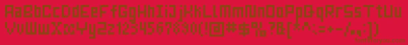 フォントMrsKichinto6px – 赤い背景に茶色の文字