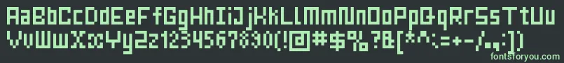 Шрифт MrsKichinto6px – зелёные шрифты на чёрном фоне