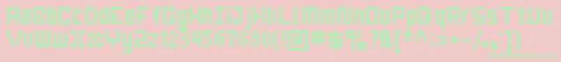 MrsKichinto6px Font – Green Fonts on Pink Background